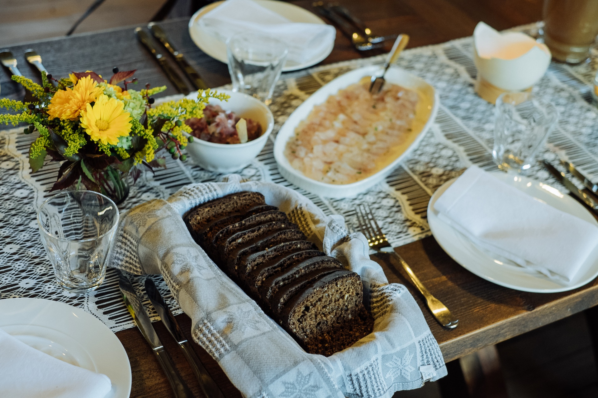 Bread on a table