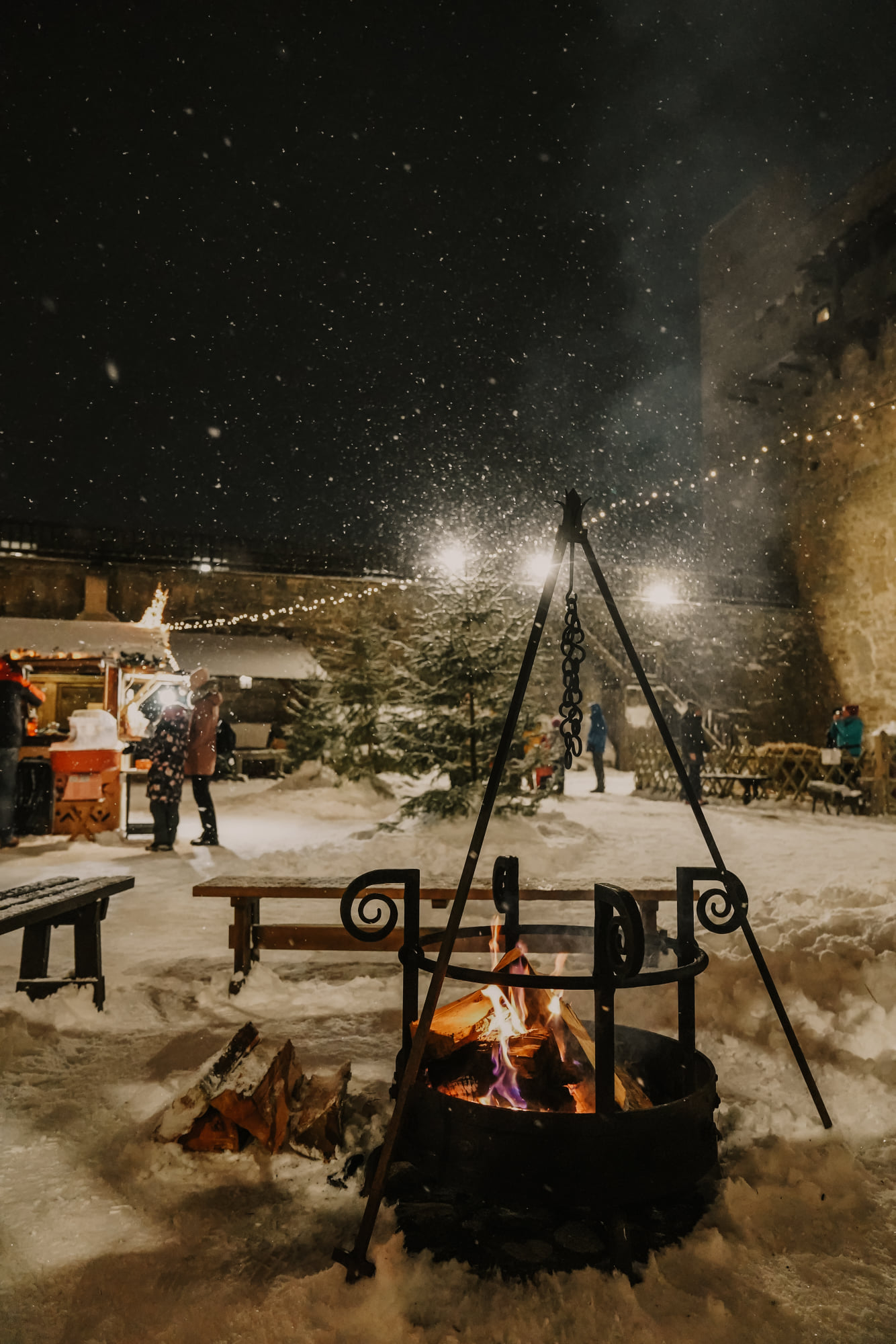 Campfire at the Christmas Village in Narva