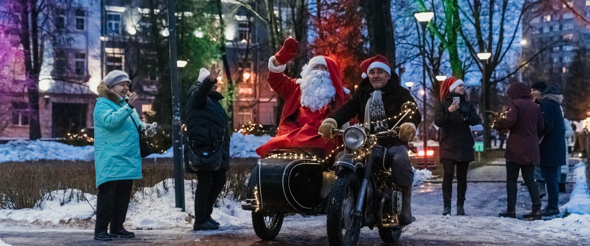 Santa Claus at the Christmas Village in Narva