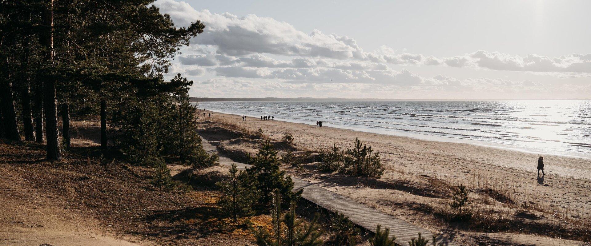 Narva-Jõesuu beach is covered with fine sand and lined with a pine forest. Its also well-known for its unique natural environment and is the longest b