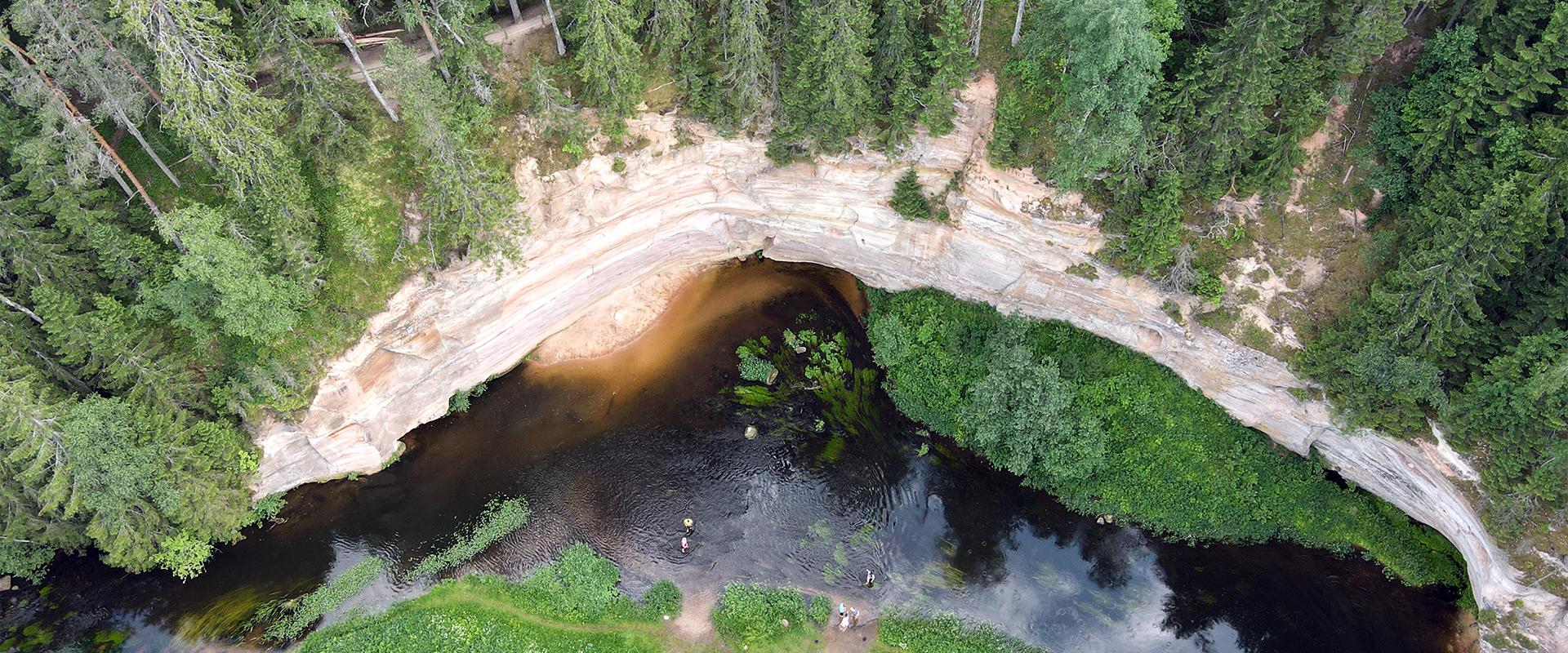 The two Taevaskoda outcrops on the banks of the ancient valley of the Ahja River are one of the most frequently visited sites in southern Estonia. The