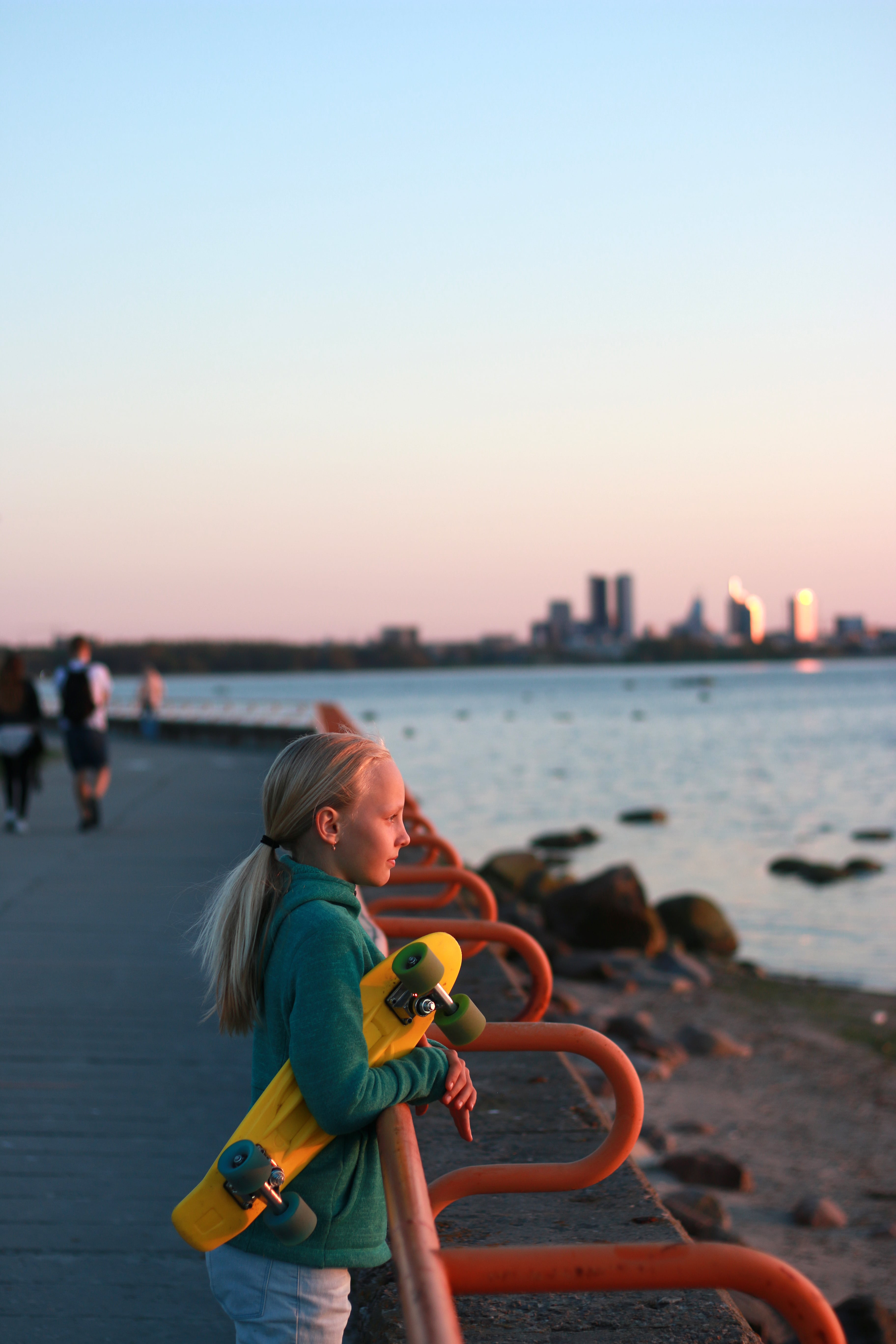 Pirita promenade at sunset in the summer