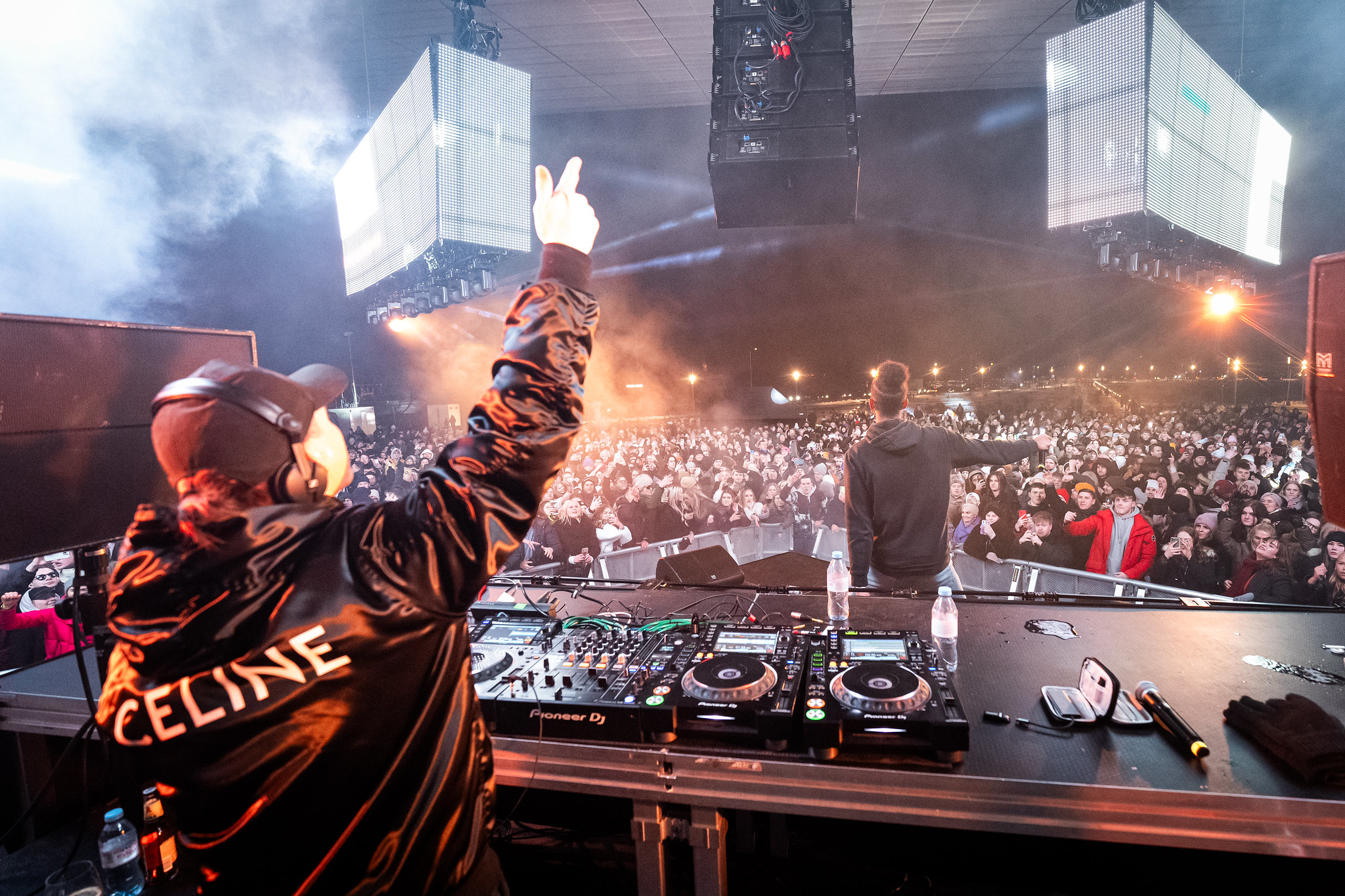 DJ plays at Estonia's National Museum for a rave.